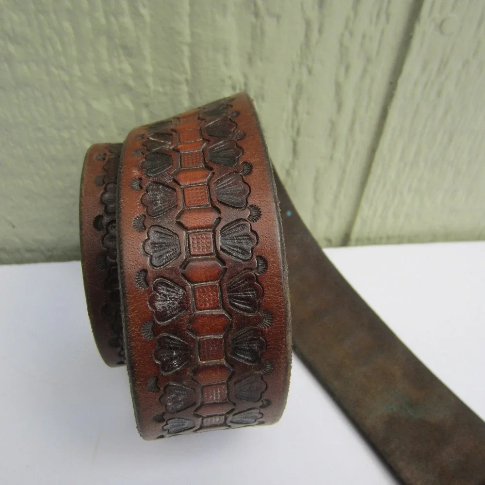 Vintage Wyoming Studio Artworks Brass Trucker Belt Buckle B&B Modesto CA Leather